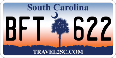 SC license plate BFT622