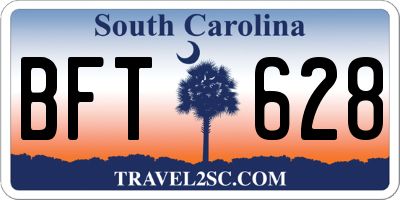 SC license plate BFT628