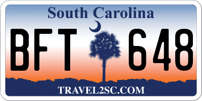 SC license plate BFT648
