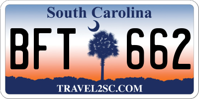 SC license plate BFT662