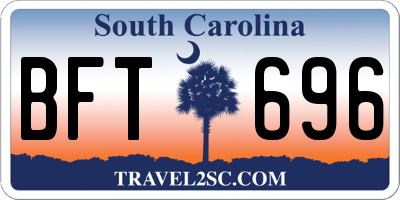 SC license plate BFT696