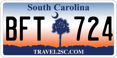 SC license plate BFT724