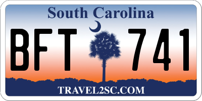SC license plate BFT741