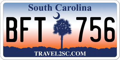 SC license plate BFT756