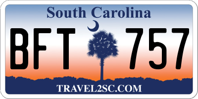 SC license plate BFT757