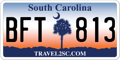 SC license plate BFT813