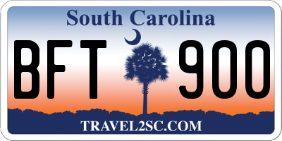 SC license plate BFT900