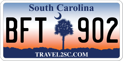 SC license plate BFT902