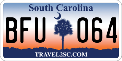 SC license plate BFU064