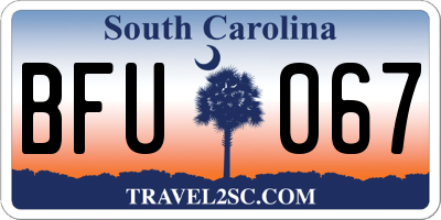 SC license plate BFU067