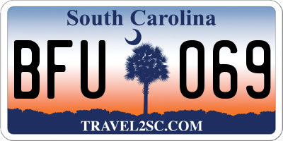SC license plate BFU069