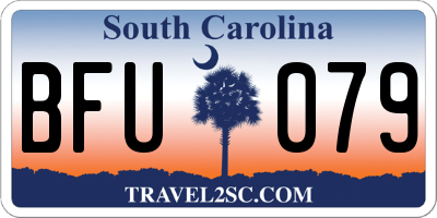SC license plate BFU079
