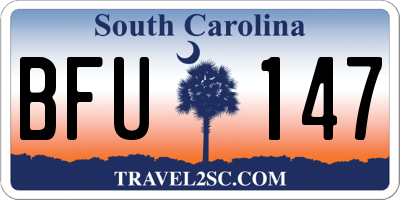 SC license plate BFU147
