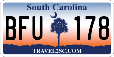 SC license plate BFU178