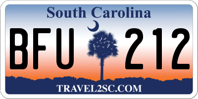 SC license plate BFU212