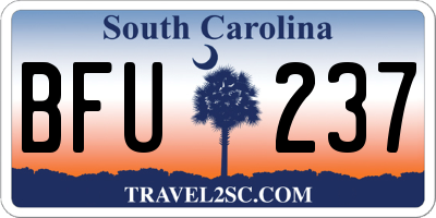 SC license plate BFU237