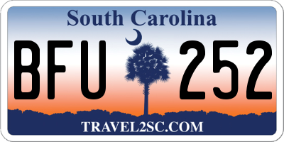 SC license plate BFU252