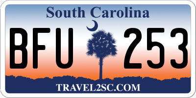 SC license plate BFU253