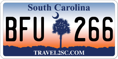 SC license plate BFU266