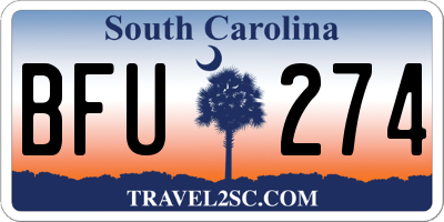 SC license plate BFU274