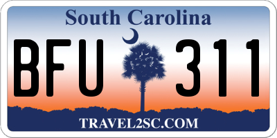 SC license plate BFU311