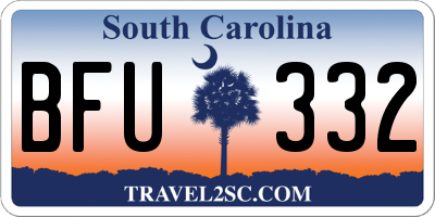 SC license plate BFU332