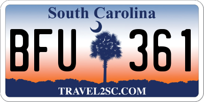 SC license plate BFU361
