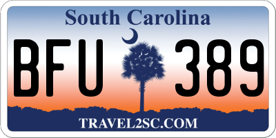 SC license plate BFU389