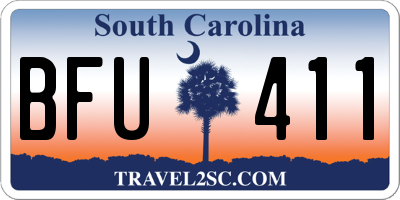 SC license plate BFU411