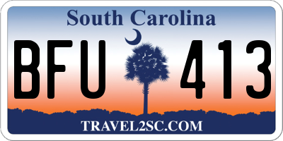 SC license plate BFU413