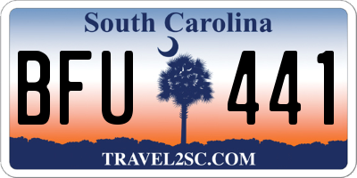 SC license plate BFU441