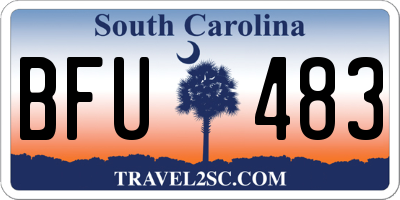 SC license plate BFU483