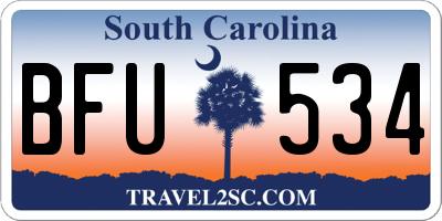 SC license plate BFU534