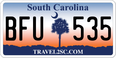 SC license plate BFU535
