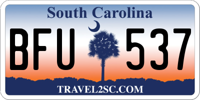 SC license plate BFU537