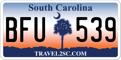 SC license plate BFU539