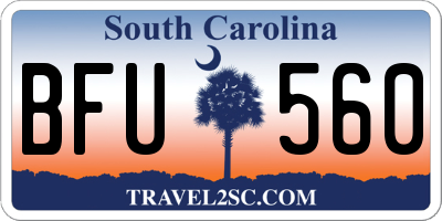 SC license plate BFU560