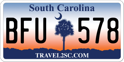 SC license plate BFU578