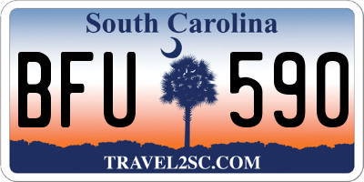 SC license plate BFU590