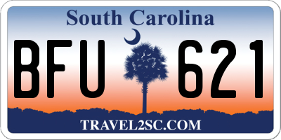 SC license plate BFU621