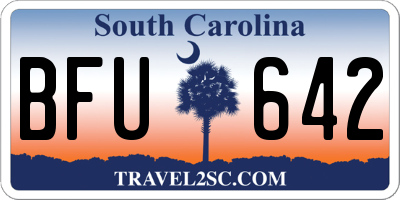 SC license plate BFU642