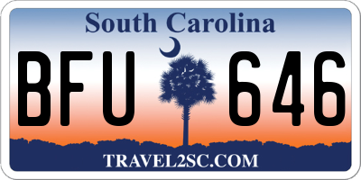 SC license plate BFU646