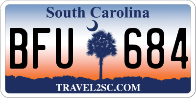 SC license plate BFU684