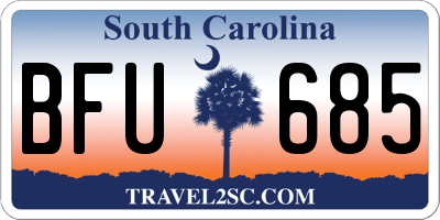 SC license plate BFU685