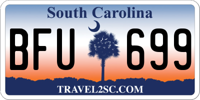 SC license plate BFU699