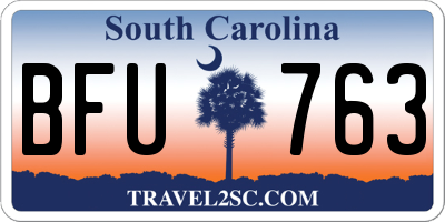 SC license plate BFU763