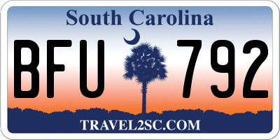 SC license plate BFU792