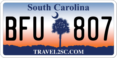 SC license plate BFU807