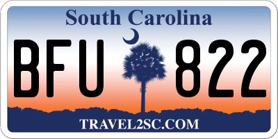 SC license plate BFU822