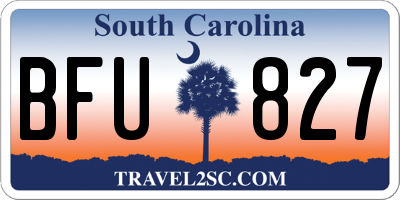 SC license plate BFU827